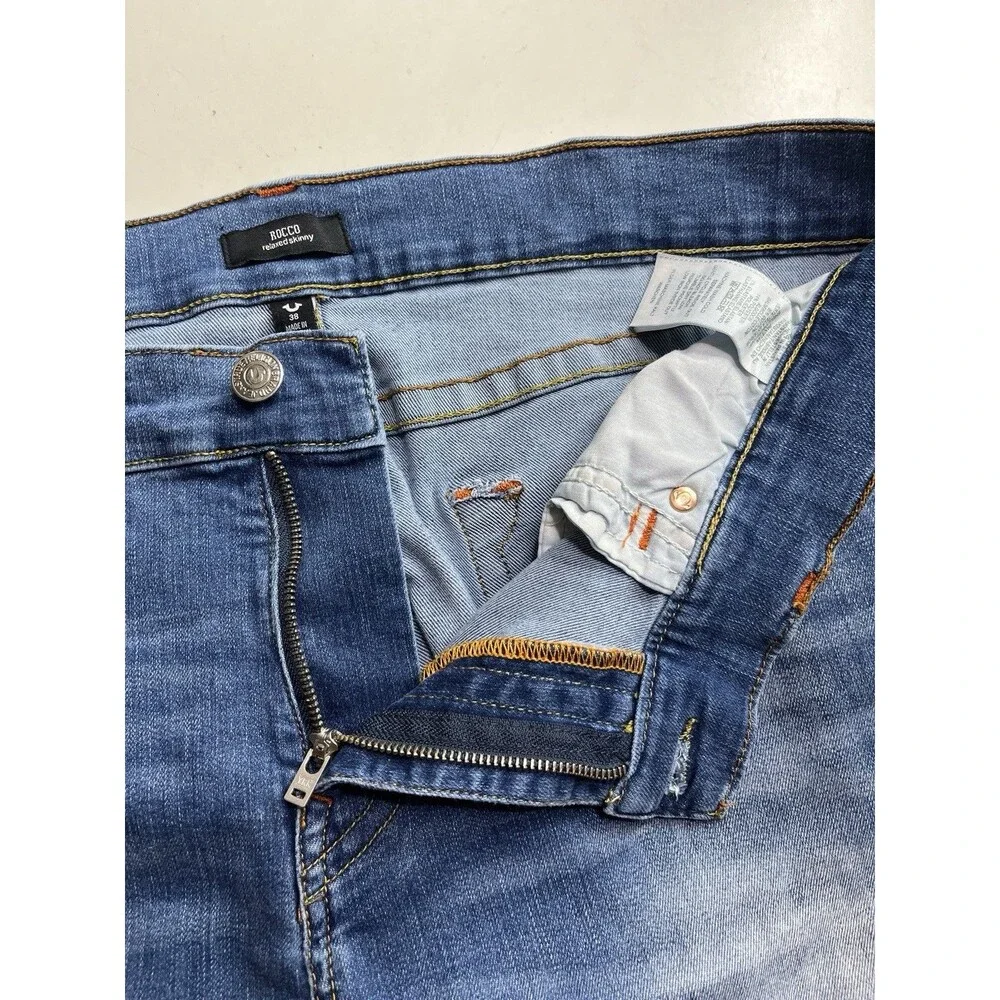 True Religion Rocco Relaxed Skinny Men's Jeans - Size 38-40 x 32 - Medium Wash